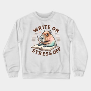 Write On, Stress Off Capybara Journaling Crewneck Sweatshirt